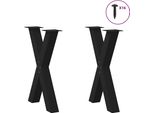 Syfax™ Gambe Per Tavolo Da Pranzo A Forma Di X 2 Pz Nere 50X(72-73) Cm In Acciaio