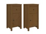 Syfax™ Credenze 2 Pz Ambrate 40X35X80 Cm In Legno Massello Di Pino