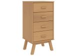 Syfax™ Comodino Olden Marrone In Legno Massello Di Pino