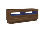 Syfax™ Mobile Porta Tv Con Luci Led Rovere Marrone 100X35X40 Cm