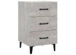 Syfax™ Comodino Grigio Cemento 40X40X66 Cm In Legno Multistrato