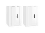 Syfax™ Mobili Porta Tv A Parete 2 Pz Bianco Lucido 40X34,5X60 Cm