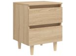 Syfax™ Comodino Con Gambe In Pino Massello Rovere Sonoma 40X35X50 Cm