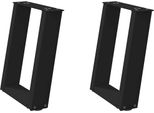 Syfax™ Gambe Per Tavolino Da Caffè A Forma Di U 2 Pz Nere 38X(42-43) Cm Acciaio