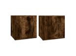 Syfax™ Mobili Porta Tv A Parete 2 Pz Rovere Fumo 40X34,5X40 Cm