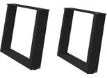 Syfax™ Gambe Per Tavolino Da Caffè A Forma Di U 2 Pz Nere 60X(42-43) Cm Acciaio