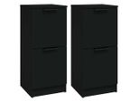 Syfax™ Credenze 2 Pz Nere 30X30X70 Cm In Legno Multistrato