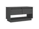Syfax™ Mobile Porta Tv Grigio 74X34X40 Cm In Legno Massello Di Pino