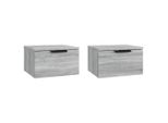 Syfax™ Comodini A Muro 2 Pz Grigio Sonoma 34X30X20 Cm