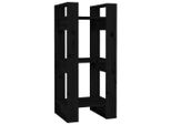 Syfax™ Libreria/Divisorio Nero 41X35X91 Cm In Legno Massello Di Pino