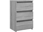 Syfax™ Comodino Grigio Sonoma 40X35X62,5 Cm In Legno Multistrato
