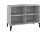 Syfax™ Mobile Tv Con Gambe In Metallo Grigio Cemento 69,5X30X50 Cm