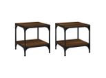 Syfax™ Tavolini 2Pz Nerorovere Marrone 40X40X40Cm In Legno Multistrato