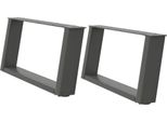 Syfax™ Gambe Per Tavolino Da Caffè A Forma Di U 2 Pz Antracite 60X(30-31) Cm Acciaio