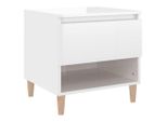 Syfax™ Comodino Bianco Lucido 50X46X50 Cm In Legno Multistrato