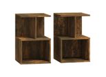 Syfax™ Comodini 2 Pz Rovere Fumo 35X35X55 Cm In Legno Multistrato