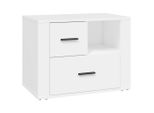 Syfax™ Comodino Bianco 60X36X45 Cm In Legno Ingegnerizzato