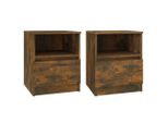 Syfax™ Comodini 2 Pz Rovere Fumo 40X40X50 Cm In Legno Multistrato