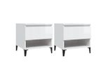 Syfax™ Tavolini 2Pz Bianco Lucido 50X46X50 Cm In Legno Multistrato