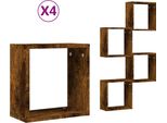 Syfax™ Mensole A Cubo 4 Pz Rovere Fumo 30X15X30 Cm