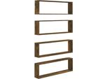 Syfax™ Mensole Parete Cubo 4Pz Rovere Fumo 100X15X30 Legno Multistrato