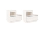Syfax™ Comodini Bianchi 2 Pz 60X34X51 Cm In Legno Massello Di Pino
