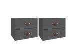 Syfax™ Comodini A Muro 2 Pz Grigio 50X36X40 Cm
