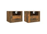 Syfax™ Comodini A Muro 2 Pz Rovere Fumo 50X36X40 Cm