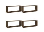 Syfax™ Mensole Cubo Muro 4Pz Rovere Marrone 60X15X23 Cm In Multistrato