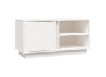 Syfax™ Mobile Porta Tv Bianco 80X35X40,5 Cm In Legno Massello Di Pino