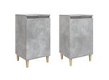 Syfax™ Comodini 2 Pz Grigio Cemento 40X35X70 Cm In Legno Multistrato