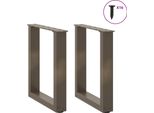 Syfax™ Gambe Per Tavolino Da Caffè A Forma Di U 2 Pz Acciaio Naturale 28X(42-43) Cm Acciaio