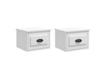 Syfax™ Comodini A Parete 2 Pz Bianco Lucido 41,5X36X28 Cm
