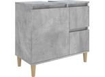 Syfax™ Armadietto Da Bagno Grigio Cemento 65X33X60Cm Legno Multistrato