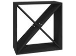 Syfax™ Portabottiglie Nero 62X25X62 Cm In Legno Massello Di Pino