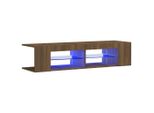 Syfax™ Mobile Porta Tv Con Luci Led Rovere Marrone 135X39X30 Cm