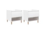 Syfax™ Comodini 2 Pz Bianco Lucido 50X46X50 Cm In Legno Multistrato