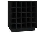 Syfax™ Portabottiglie Nero 55,5X34X61 Cm In Legno Massello Di Pino