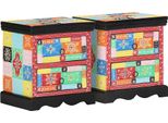 Syfax™ Armadio Da Notte Con Cassetto 2 Pcs Multicolore 40 X 35 X 45 Cm