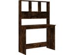 Syfax™ Scrivania Mensole Rovere Fumo 102X45X148 Cm Legno Multistrato