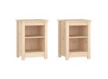 Syfax™ Comodini 2 Pz Grigi 40X35X55 Cm In Legno Massello Di Pino