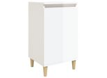 Syfax™ Comodino Bianco Lucido 40X35X70 Cm In Legno Multistrato