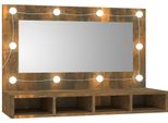 Syfax™ Mobile A Specchio Con Led Rovere Fumo 90X31,5X62 Cm