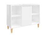Syfax™ Mobile Lavabo Bianco Lucido 80X33X60 Cm In Legno Multistrato