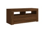 Syfax™ Mobile Porta Tv Con Luci Led Rovere Marrone 90X35X40 Cm