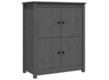 Syfax™ Credenza Grigia 83X41,5X100 Cm In Legno Massello Di Pino