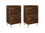 Syfax™ Comodini 2Pz Rovere Fumo 40X35X70 Cm