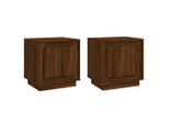 Syfax™ Comodini 2 Pz Rovere Marrone 44X35X45 Cm In Legno Multistrato