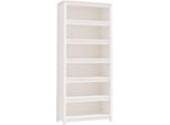 Syfax™ Libreria Bianca 80X35X183 Cm In Legno Massello Di Pino