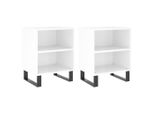 Syfax™ Comodini 2 Pz Bianco Lucido 40X30X50 Cm In Legno Multistrato